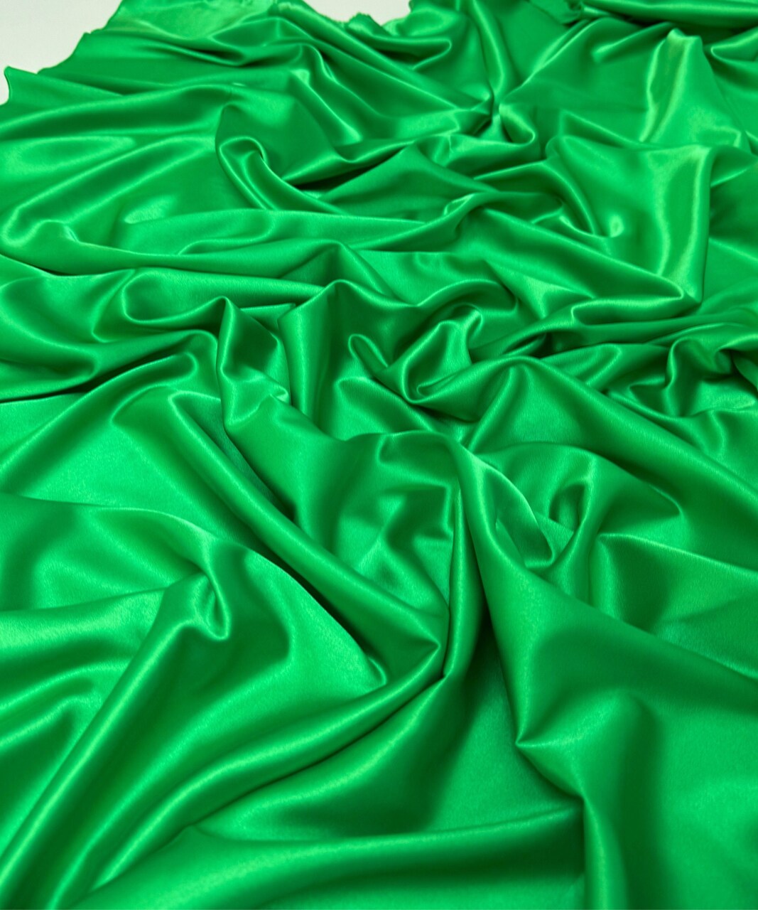 Kelly Green Stretch Charmeuse Satin Fabric by the Yard, 58" Wide Silky Lightweight Satin for Bridesmaid Dresses, Gowns, Lingerie